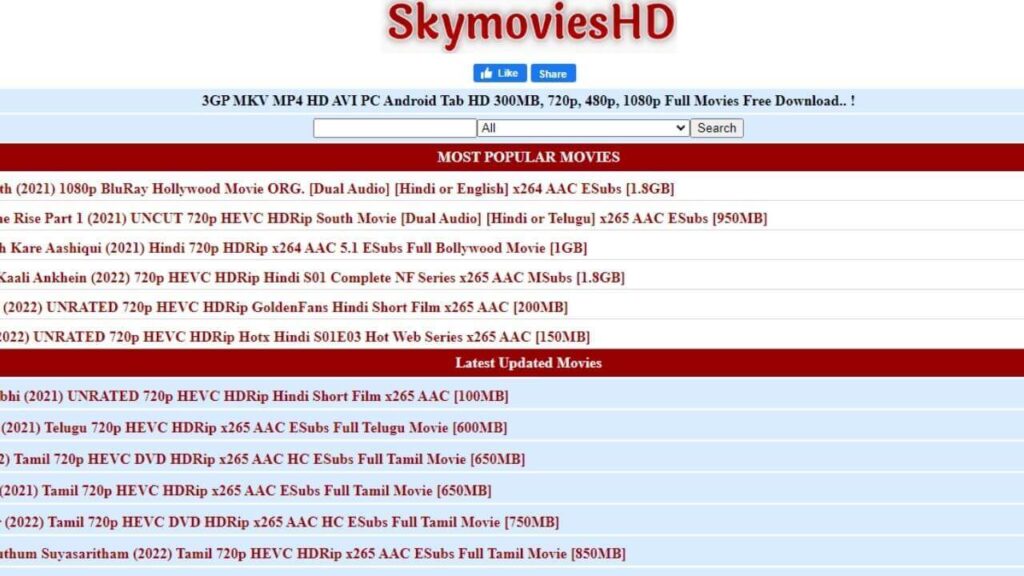 Skymovieshd website
